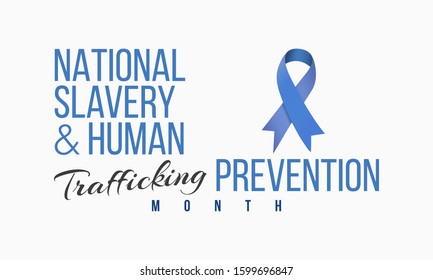 vector Illustration on the theme of National slavery and human trafficking prevention month of January.