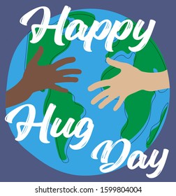 Vector illustration on the theme of National Hug Day.