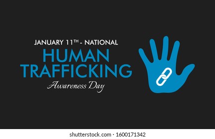 Vector illustration on the theme of National Human trafficking Awareness Day On January 11th