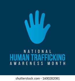 Vector Illustration On The Theme Of National Human Trafficking Awareness Month Of January