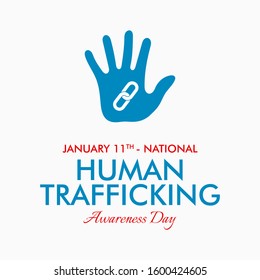 Vector illustration on the theme of National Human trafficking Awareness Day On January 11th