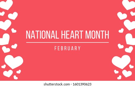 Vector illustration on the theme of National Heart month of February.