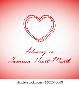 Vector illustration on the theme of National Heart month of February.