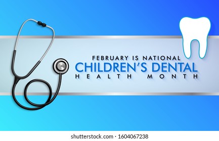 Vector illustration on the theme of National Children's Dental Health month of February.