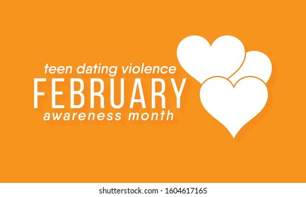 Vector Illustration On The Theme Of National Teen Dating Violence Awareness Month Of February