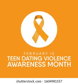 Vector Illustration On The Theme Of National Teen Dating Violence Awareness Month Of February