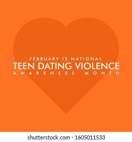 Vector Illustration On The Theme Of National Teen Dating Violence Awareness Month Of February