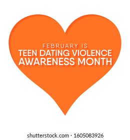 Vector Illustration On The Theme Of National Teen Dating Violence Awareness Month Of February