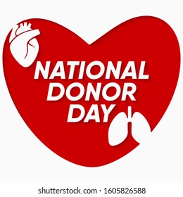 Vector illustration on the theme of National Organ Donor Day on February 14th.