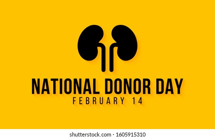 Vector illustration on the theme of National Organ Donor Day on February 14th.