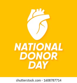 Vector illustration on the theme of National Organ Donor Day on February 14th.