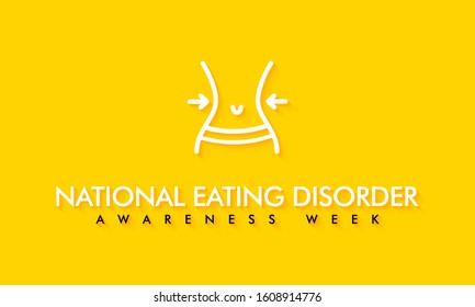 Vector illustration on the theme of National Eating Disorder Awareness Week in February.