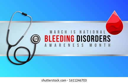 Vector illustration on the theme of National Bleeding Disorders awareness month of March.