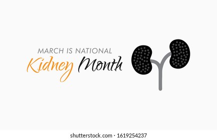 Vector illustration on the theme of National Kidney Month of March.