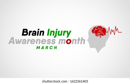 Vector illustration on the theme of National Traumatic Brain Injury awareness month of March.