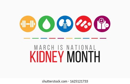 Vector illustration on the theme of National Kidney Month of March.