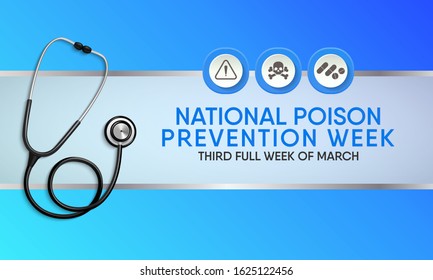 Vector Illustration On The Theme Of National Poison Prevention Week In March.