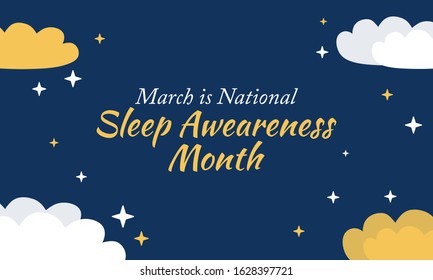 Vector illustration on the theme of National sleep awareness Month of March.
