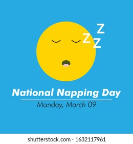 Vector illustration on the theme of National napping day observed on March 9th.