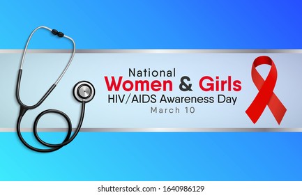 Vector illustration on the theme of National Women and Girls HIV/AIDS Awareness Day observed on March 10th.