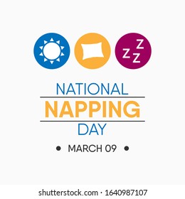 Vector illustration on the theme of National napping day observed on March 9th.