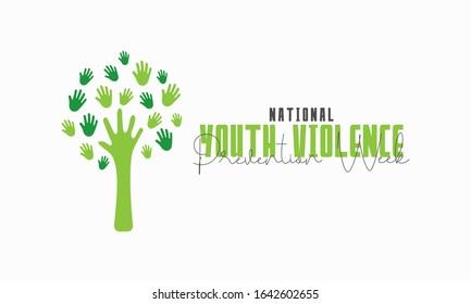 Vector illustration on the theme of National Youth Violence awareness and prevention week.