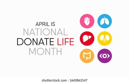 Vektorillustration-Illustration zum Thema "National Spende Life Monat April.