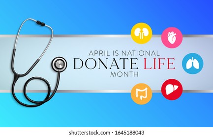 Vector illustration on the theme of National Donate Life month of April.