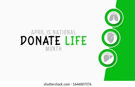 Vektorillustration-Illustration zum Thema "National Spende Life Monat April.