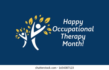 Vector illustration on the theme of National Occupational therapy Month of April.