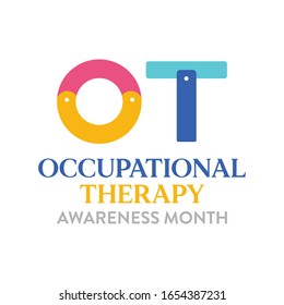 Vector illustration on the theme of National Occupational therapy Month of April.