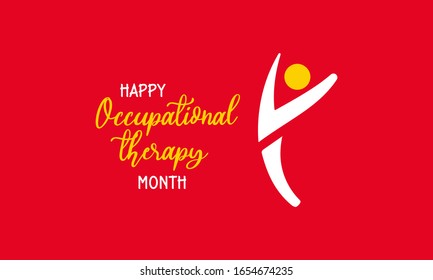 Vector illustration on the theme of National Occupational therapy Month of April.