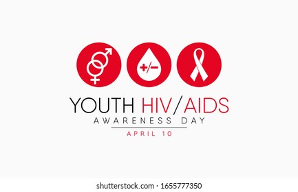 Vector illustration on the theme of National Youth HIV / AIDS Awareness Day observed on April 10th every year. Design assets.