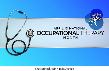 Vector illustration on the theme of National Occupational therapy awareness Month of April.