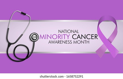 Vector illustration on the theme of National Minority Cancer awareness Month of April.