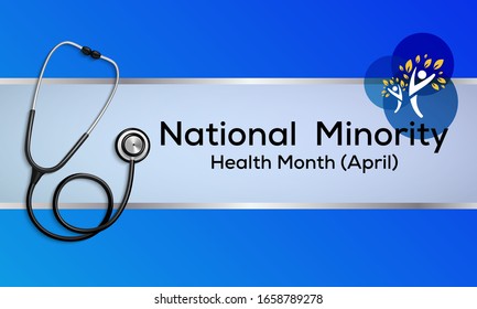 Vektorillustration-Illustration zum Thema "Nationales Gesundheitsbewusstsein der Minderheiten im April".