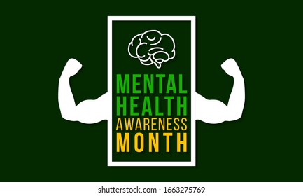 Vector illustration on the theme of National Mental Health awareness month of May.