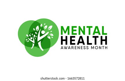 Vector illustration on the theme of National Mental Health awareness month of May.