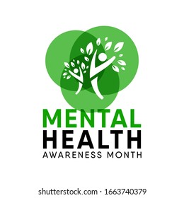 Vector Illustration On The Theme Of National Mental Health Awareness Month Of May.