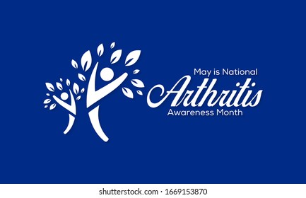 Ilustración vectorial sobre el tema del mes de mayo de sensibilización sobre la artritis nacional.  
