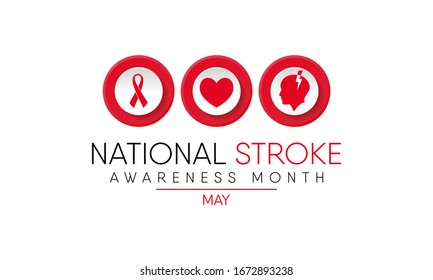 Vector illustration on the theme of National Stroke Awareness Month is observed in the United States annually during the month of May.