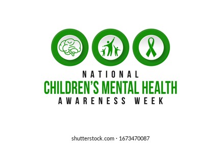 Vector illustration on the theme of National Children's Mental health awareness Week observed in Month of February, seeks to raise awareness about the importance of children's mental health.