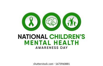 Vector illustration on the theme of National Children's Mental health awareness day observed in Month of May, seeks to raise awareness about the importance of children's mental health.