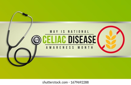 Vector illustration on the theme of National Celiac disease awareness month of May every year.