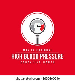 Vector illustration on the theme of National High Blood Pressure education and awareness month of May.
