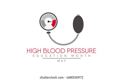 Vector illustration on the theme of National High Blood Pressure education and awareness month of May.