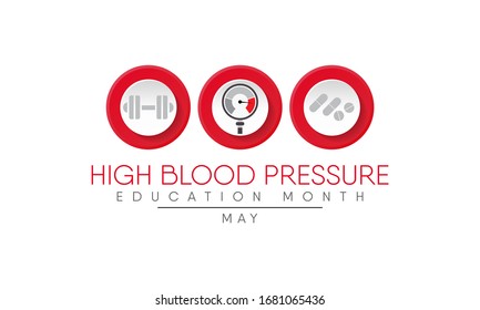 Vector illustration on the theme of National High Blood Pressure education and awareness month of May.