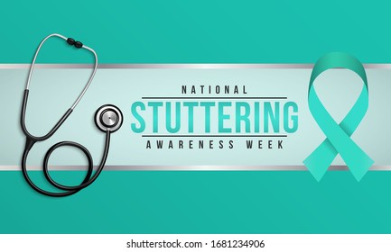Vector illustration on the theme of National Stuttering awareness week observed during the second week of May every year. also known as stammering and dysphemia.