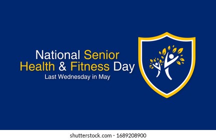 Ilustración vectorial sobre el tema de la jornada nacional de salud y fitness superior que se celebra cada año el pasado miércoles de mayo.