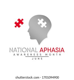Vector illustration on the theme of National Aphasia awareness month observed each year during June.
